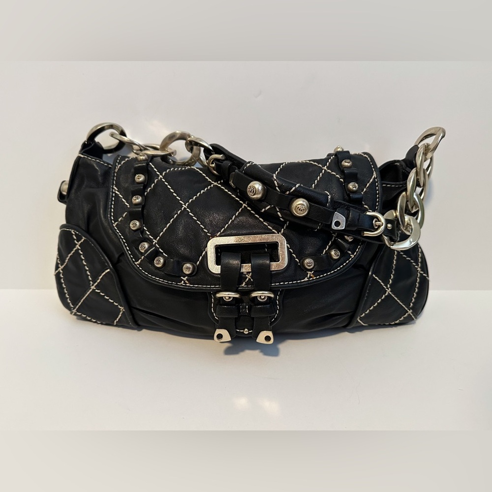 Juicy Couture Black Leather Quilted Shoulder Bag